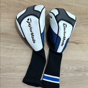 TaylorMade White and Blue Golf head driver covers